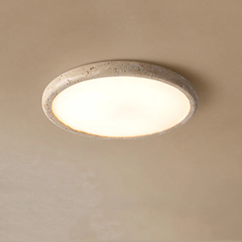 Yellow travertine LED ceiling light
