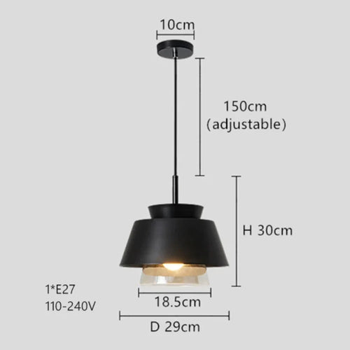 Nordic style glass and iron pendant light for decorative interiors - vue 7 sur 13