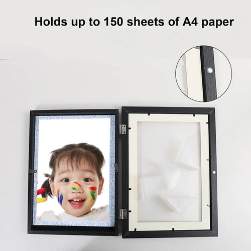 Children's wooden photo frames with art storage - vue 7 sur 8