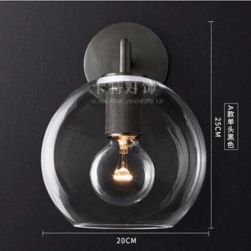 LED wall light with glass and metal shade - vue 12 sur 21