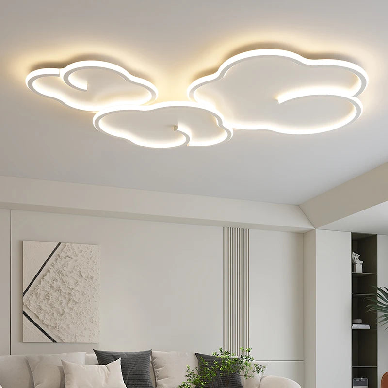 Scandinavian cloud ceiling light with optional dimming and remote control