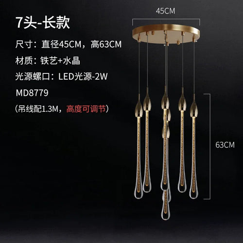 Elegant glass water droplet design pendant light - vue 12 sur 12
