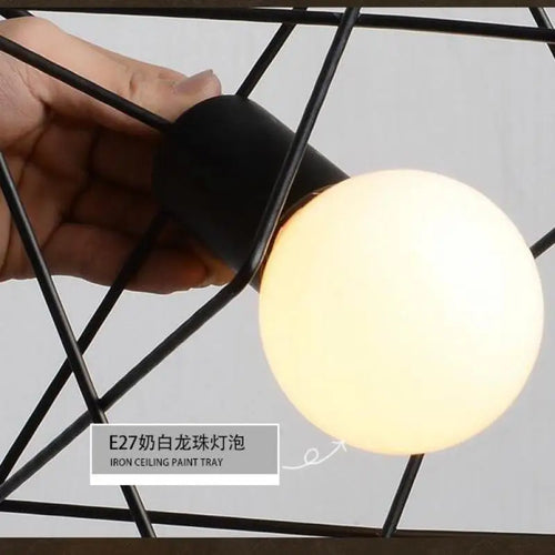 Vintage style metal pendant light for indoor lighting - vue 7 sur 9