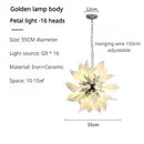 Modern ceramic chandelier with flower petals and LED light