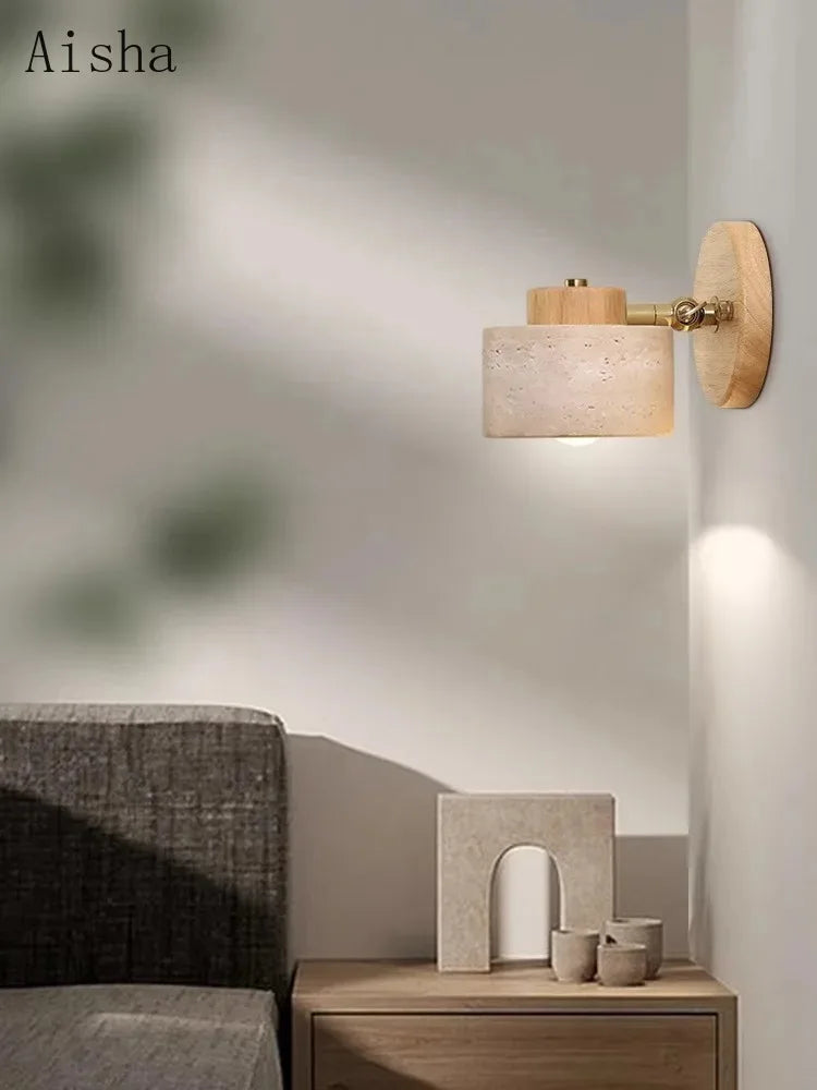 Rotatable decorative stone LED wall light