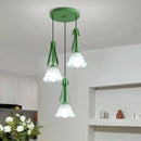 3-head milk white glass LED pendant chandelier