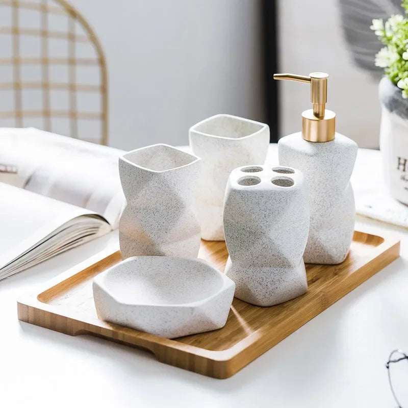 Nordic ceramic bathroom set decorative gift