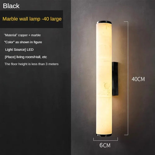 Modern and elegant marble and copper wall light - vue 10 sur 14