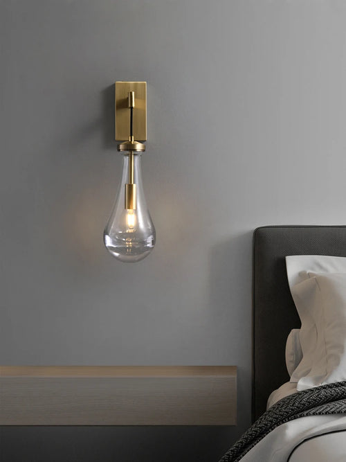 Artistic copper water droplet wall light for interiors - vue 5 sur 7