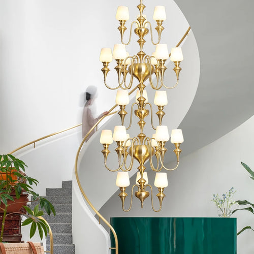 black copper led chandelier for elegant hotel decoration - vue 5 sur 22