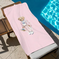 Portable quick-dry anime bear beach towel