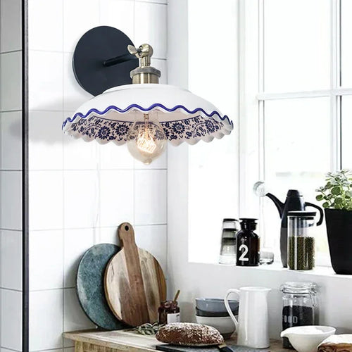 Modern decorative retro porcelain wall light - vue 5 sur 9