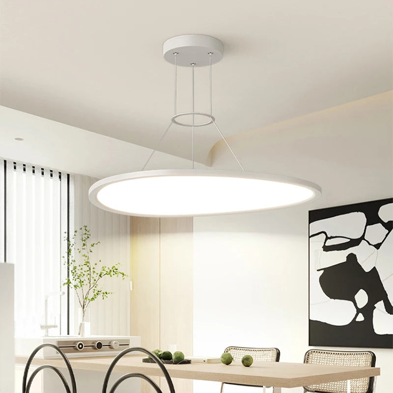 Modern LED chandelier with eye protection and flicker-free lighting
