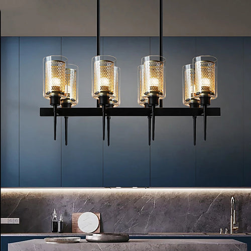 Nordic retro industrial LED chandelier for restaurant and bar decor