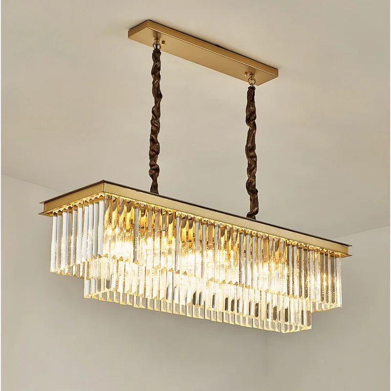 lustre moderne double couches en led pour décoration élégante - vue 4 sur 9