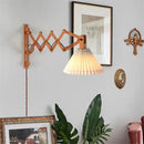 Sax modern telescopic LED wood wall lamp Japanese style long arm creative bedroom bedside home decor light