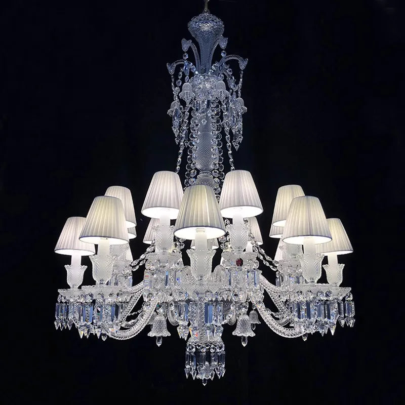 Transparent crystal chandelier for elegant and refined lighting