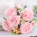Artificial silk peony and hydrangea bouquet for wedding and home decoration