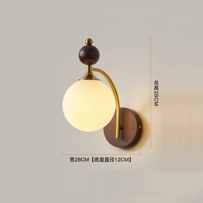 Wood and glass wall light for modern interiors