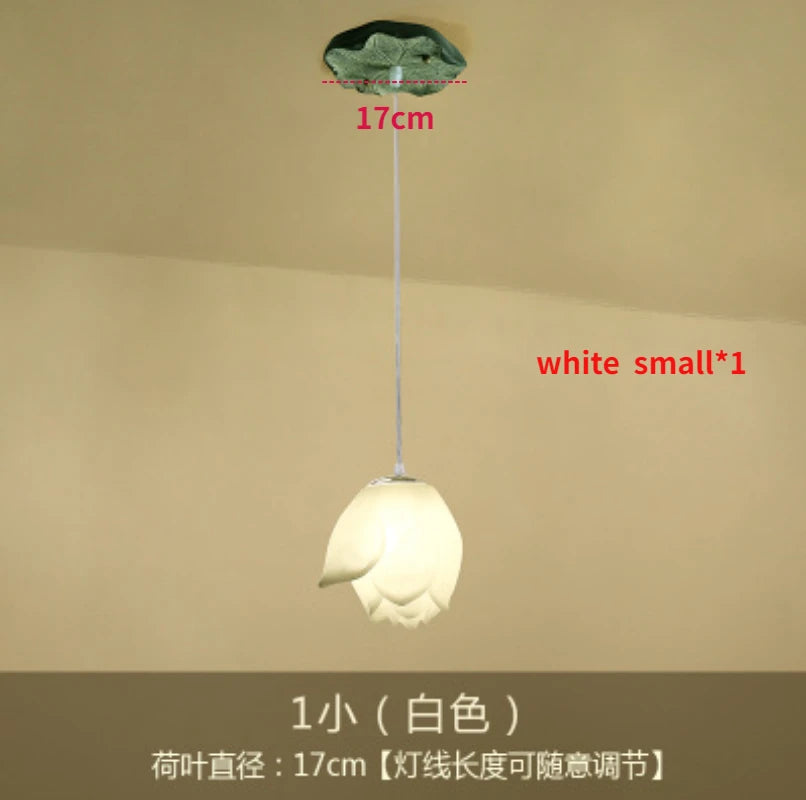 Glass lotus pendant light for interior decoration