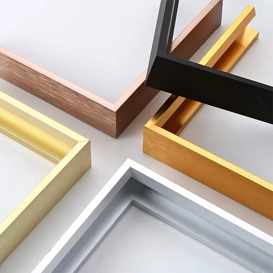 Floating metal wall frames for interior decoration