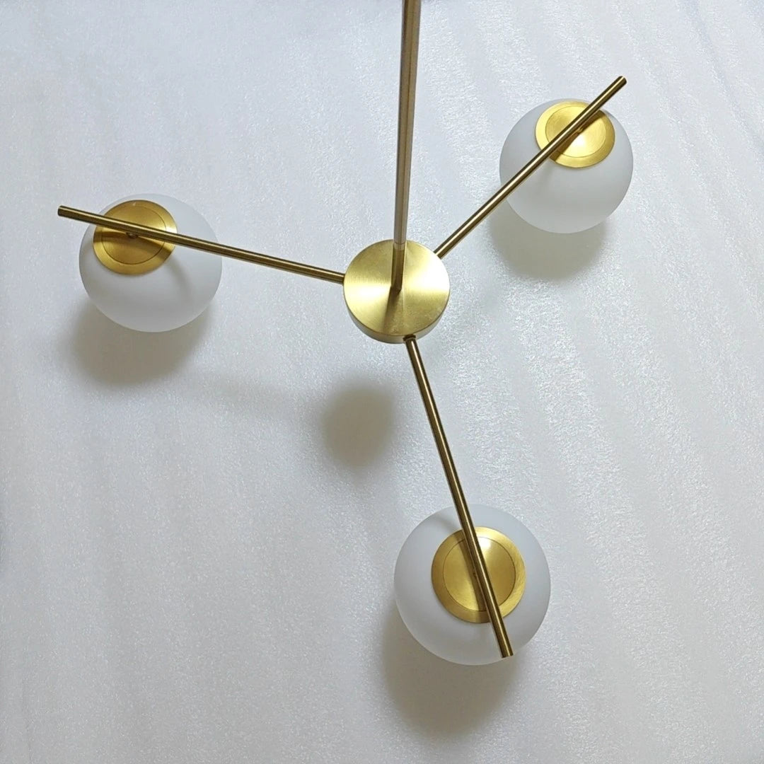 Modern Nordic milky glass chandelier for home decor - vue 5 sur 7