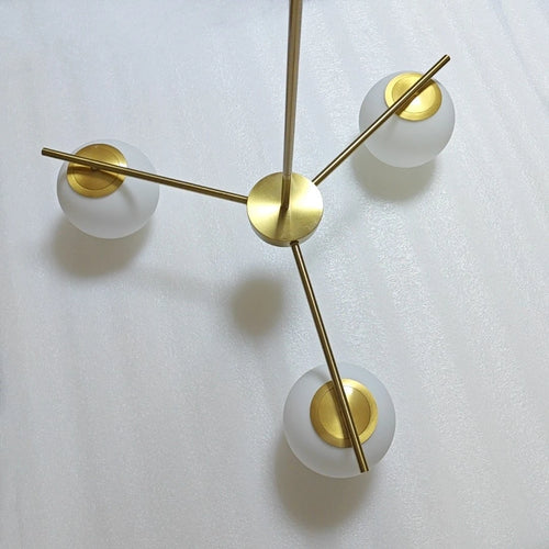 Modern Nordic milky glass chandelier for home decor - vue 6 sur 7