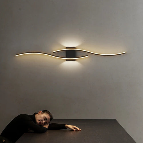 Modern minimalist designer strip wall light loft decor - vue 2 sur 22