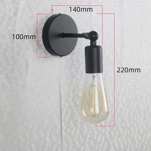 Vintage black iron LED retro wall light - vue 11 sur 12