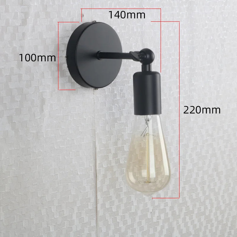 Vintage black iron LED retro wall light - vue 10 sur 12