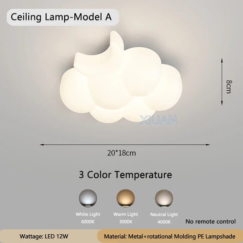 Modern white cloud wall light for interior - vue 10 sur 12