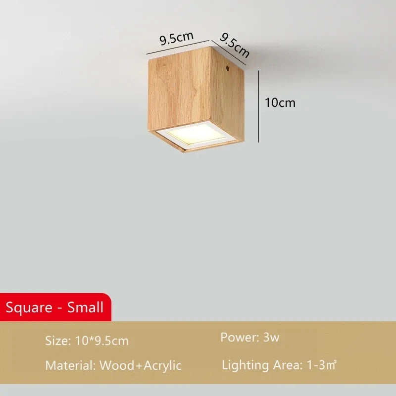 Modern wood surface ceiling lamp - vue 6 sur 12