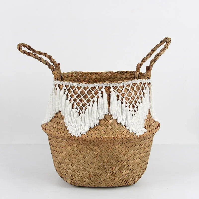 woven wicker basket for versatile storage and decoration