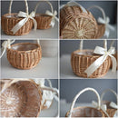 Hand-woven wedding flower basket for storage and picnics
