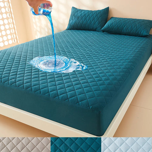 1pc 3D Air Fabric Thick Mattress Cover, 100% Waterproof Mattress Protector, Soft and Breathable Fitted Bed Sheet (No Pillowcase) - vue 2 sur 9