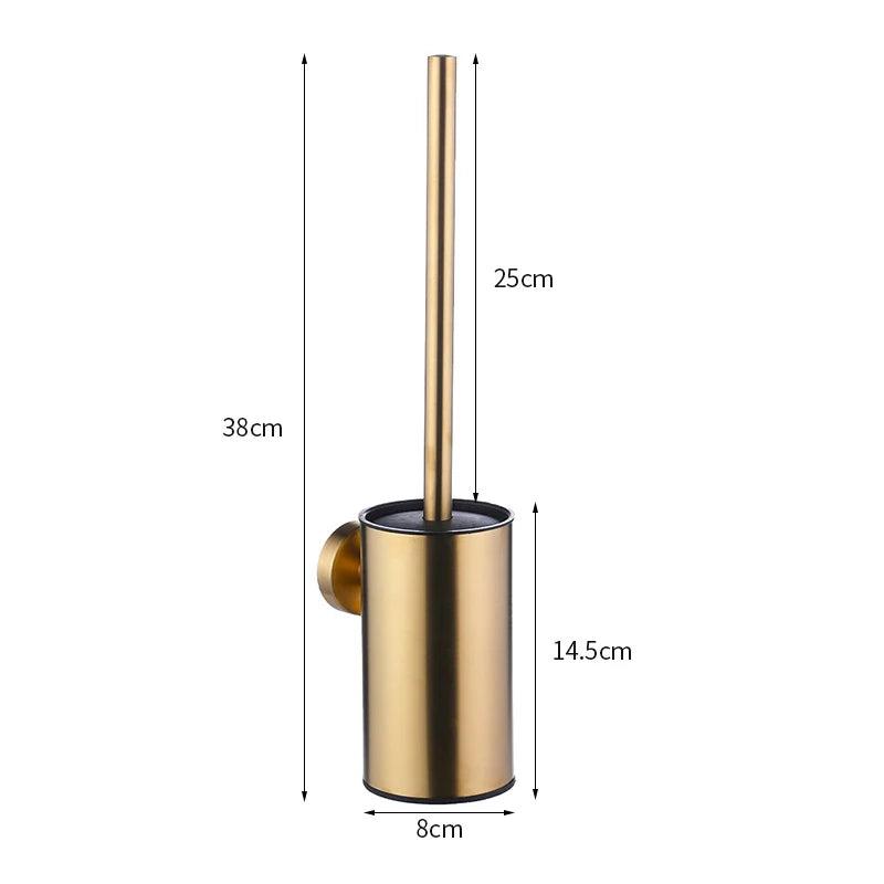 Stainless steel toilet brush with holder for bathroom cleaning - vue 13 sur 13