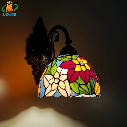 Tiffany daisy wall light classic decoration in antique alloy