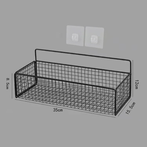 space-saving metal wall-mounted storage basket for accessories