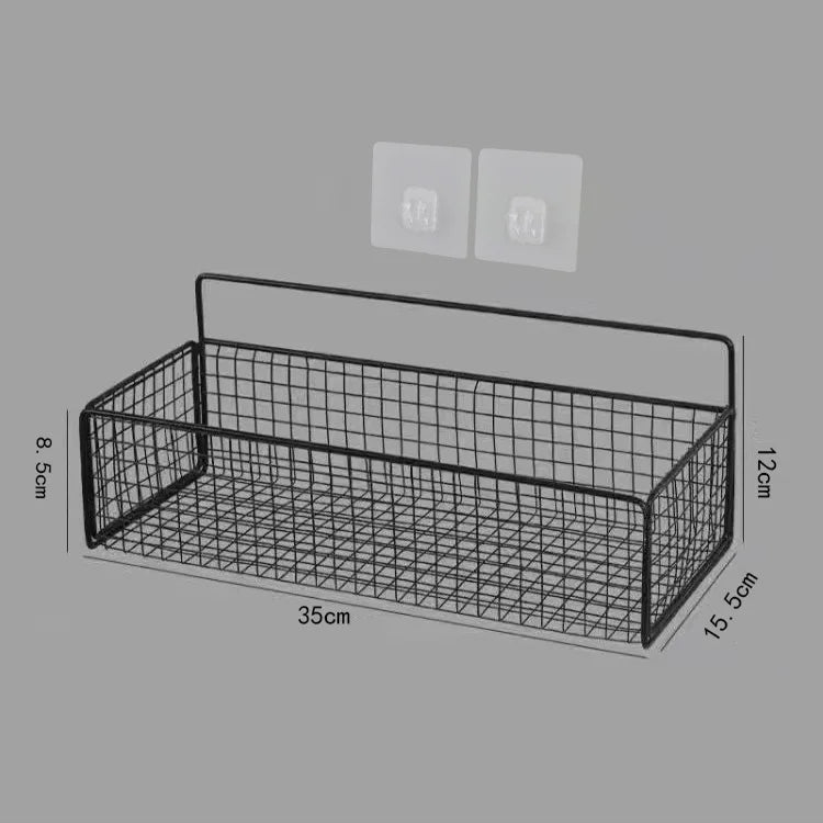 space-saving metal wall-mounted storage basket for accessories