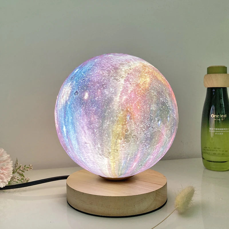 Creative 3D moon table lamp for bedroom and study - vue 4 sur 12