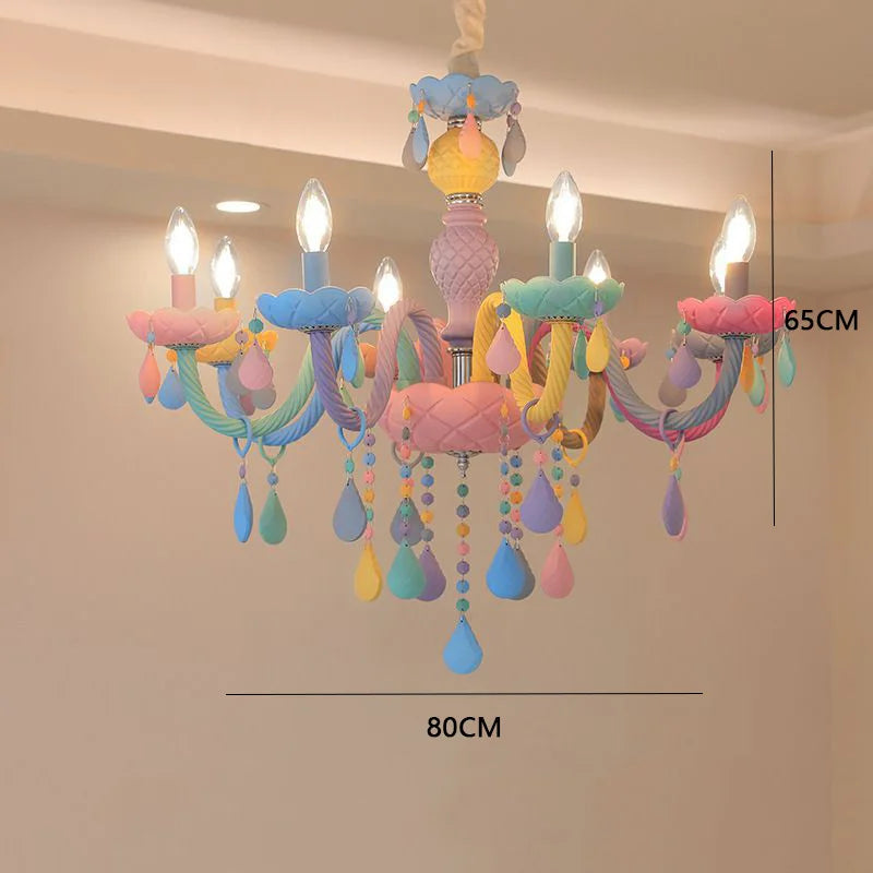 Kawaii crystal rainbow chandelier for children's bedroom decor - vue 16 sur 18