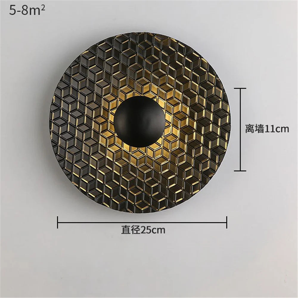 Nordic round metal LED wall light for modern interiors - vue 9 sur 23