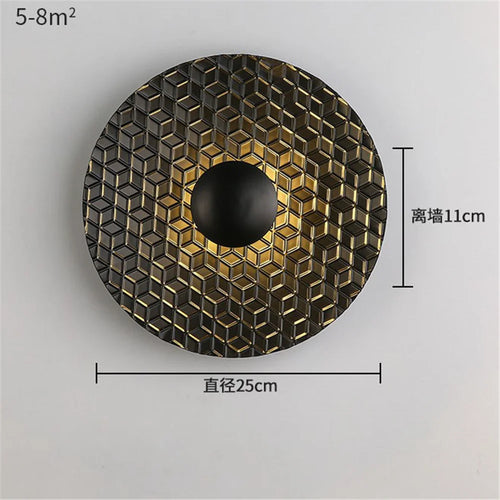 Nordic round metal LED wall light for modern interiors - vue 10 sur 23