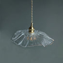 Nordic glass and brass LED pendant light flower shape