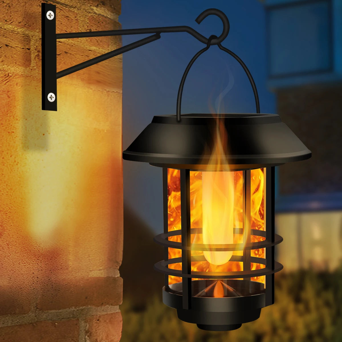 Wireless waterproof solar hanging lantern for garden