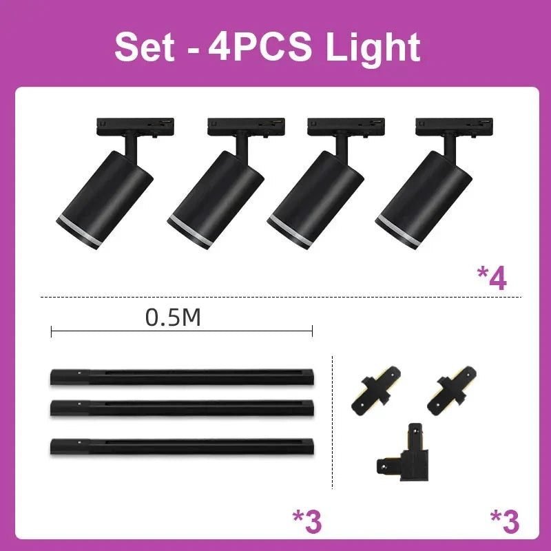 Led track spot light for shops and interior decoration