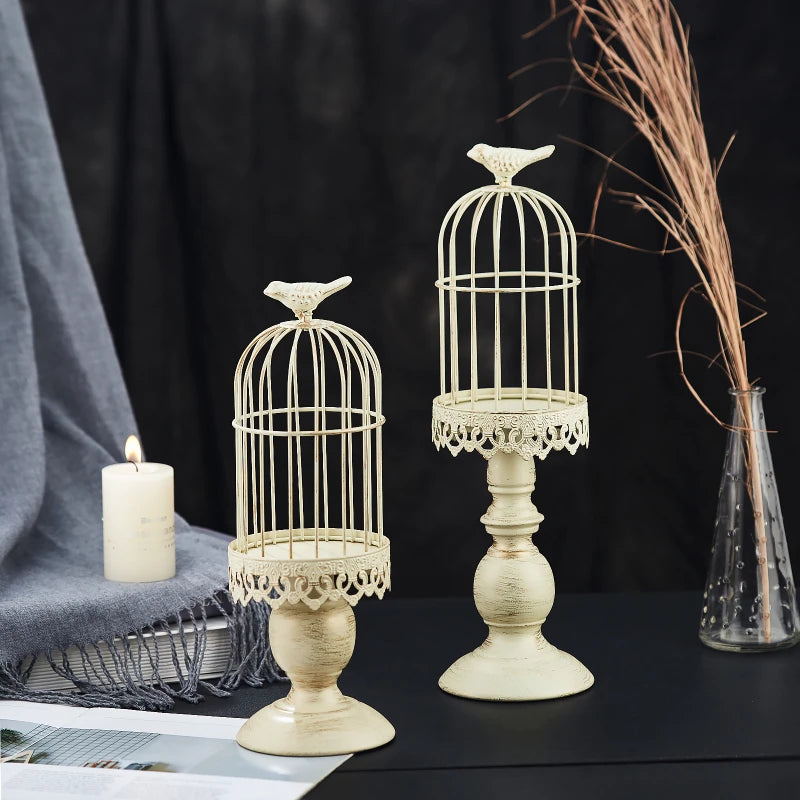 retro birdcage chandelier for romantic dinner and wedding - vue 3 sur 12