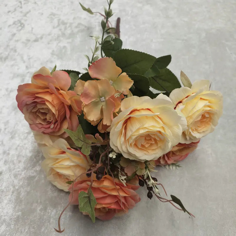 Silk rose bouquet for wedding and garden decoration