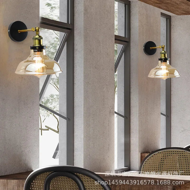 Modern transparent vintage glass wall lights