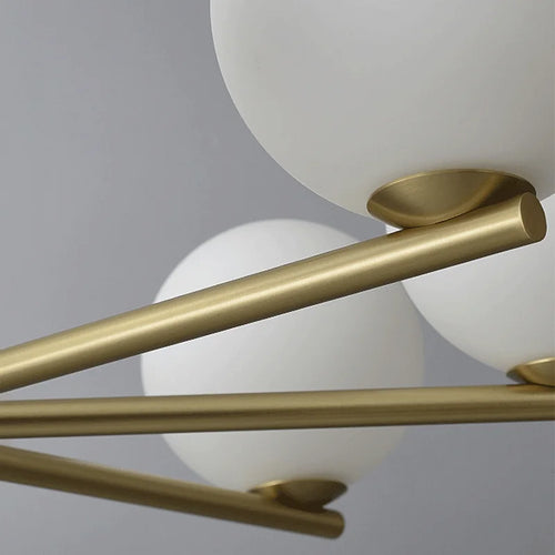 Luxury minimalist Nordic copper postmodern chandelier - vue 7 sur 9